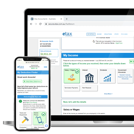 Australia's favourite online tax return shown on devices