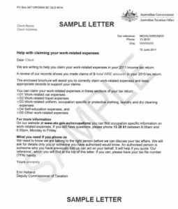 ATO work-related expenses letter