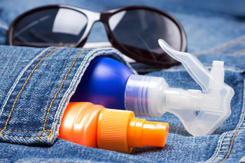 Sunscreen and sunglasses