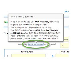 Personal tax return help hyperlinks