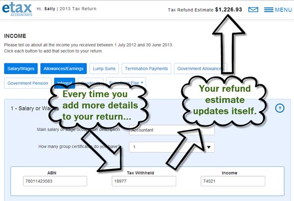 How to estimate my tax return