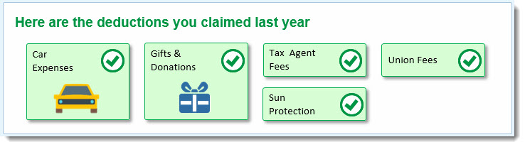 view last years tax deductions on Etax