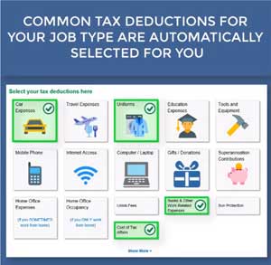 tax deductions pre-selected