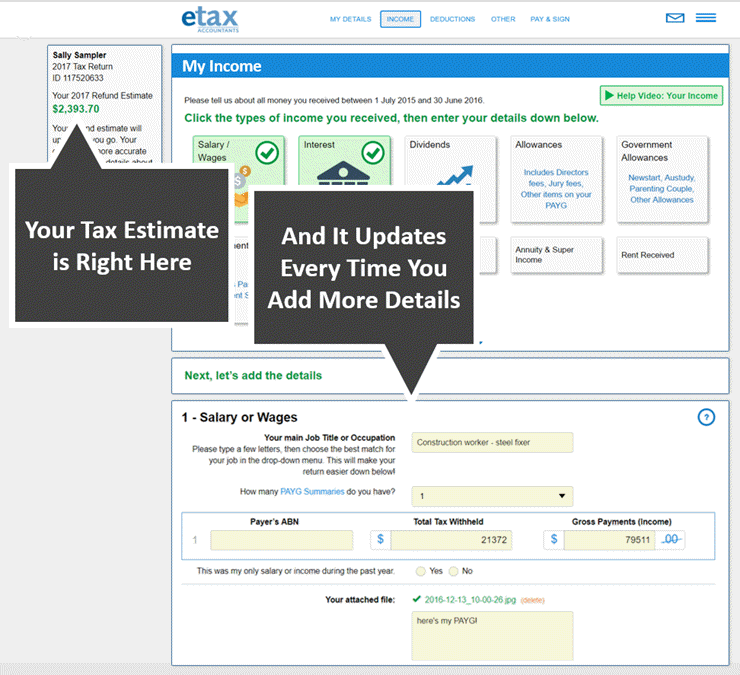 tax calculator refund