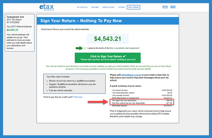Etax Fees How Much Does A Tax Return Cost At Etax Au