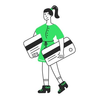 woman getting rid of her credit card debt