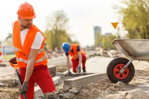 Construction worker on a building site