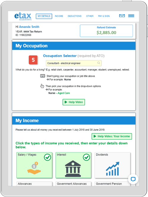 Tax return occupation selector helps with your deductions