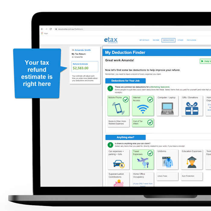 Calculate your tax refund estimate as you go