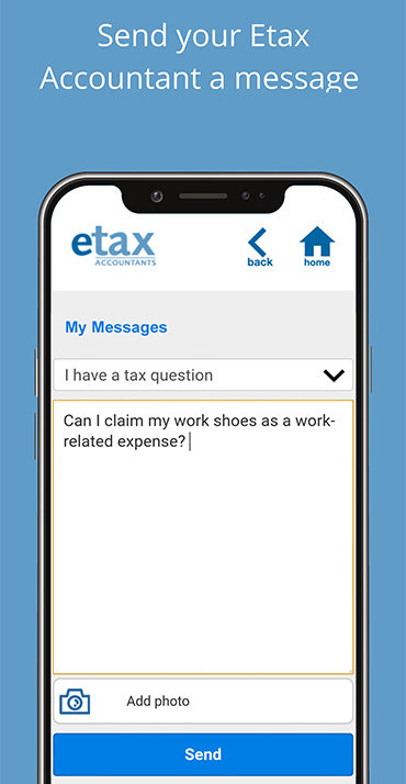 Etax App - Send your Etax Accountant a message