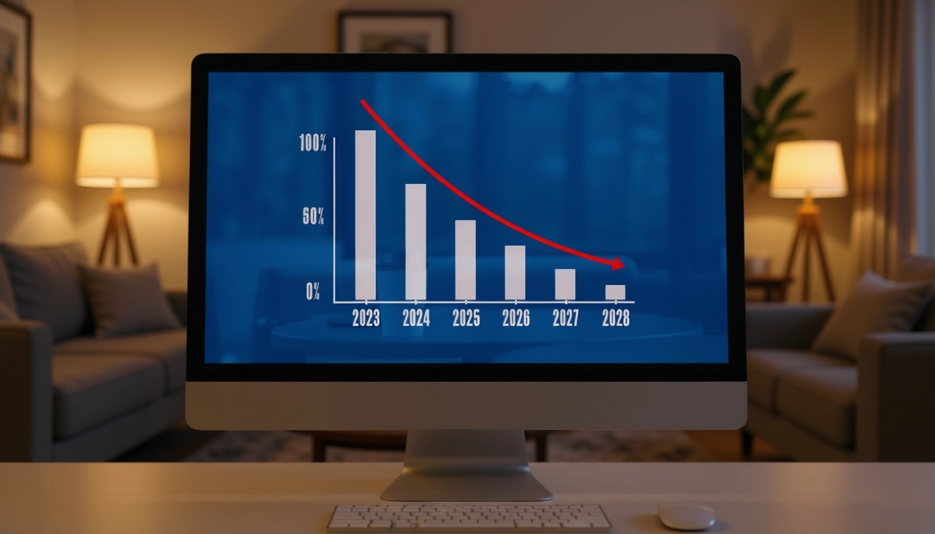 Monitor showing the depreciation of value of an asset over time