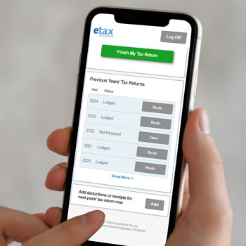 Fast tracking tax deductions on a mobile