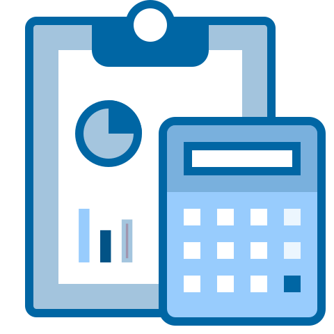 Clipboard and calculator icon