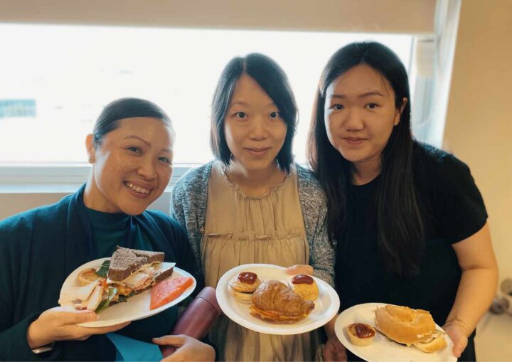 Etax employees enjoying a morning tea