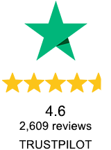 Trustpilot logo with rating of 4.6 out of 5 and 2609 reviews