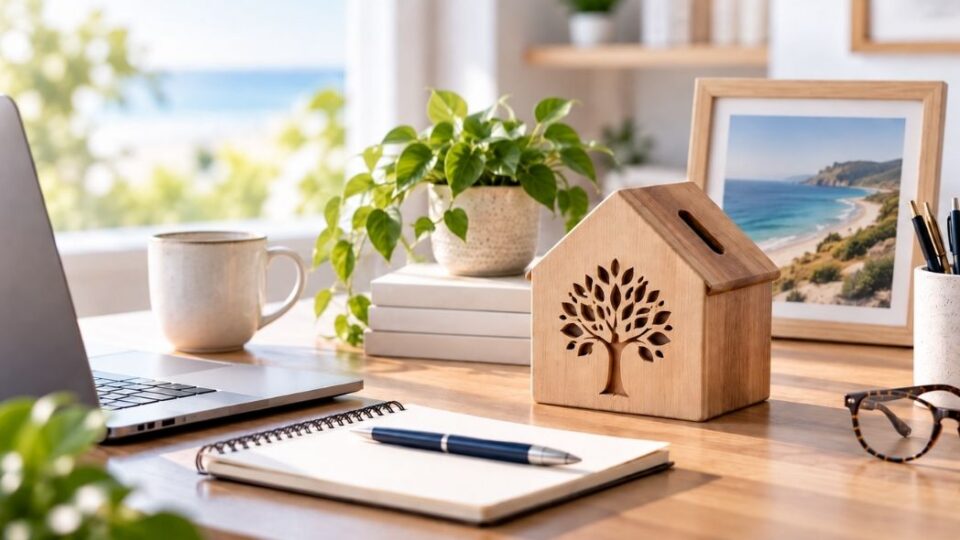 Personal Super Contributions - Office desk with money box